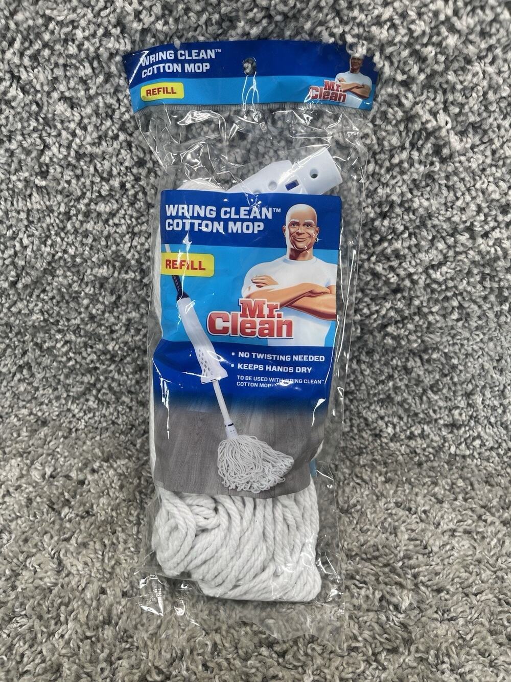 Mr Clean Wring Clean Cotton Mop Refill Replacement Head New Sealed